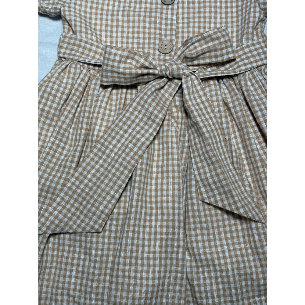 Nobler Wild Yellow Gingham Dress Toddler Girl Size 5T Cotton Linen Poly Blend - Picture 7 of 8
